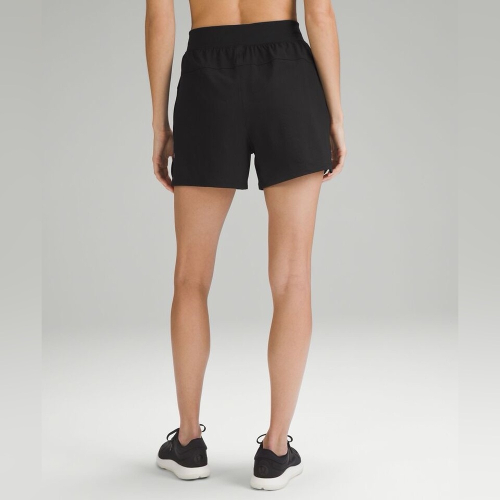 Lululemon License to Train High-Rise Short Womens 4 Black Drawstring Gym Running